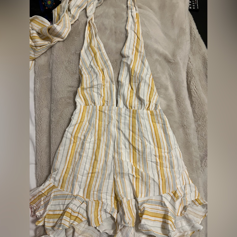 Striped Yellow and White romper